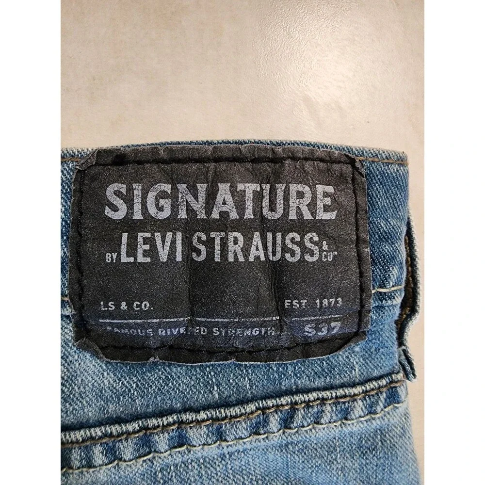 Levis Signature 537 Jeans Mens 36x30 Blue Denim Slim Fit Wash